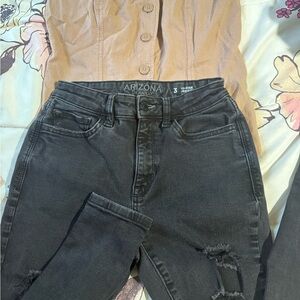 Arizona Jean Company Women's Dark Gray High Rise Jeans